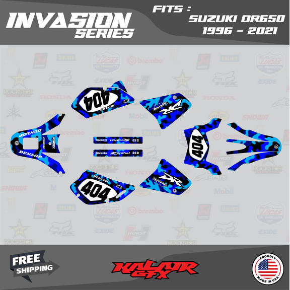 Kalair GFX Graphics Kit for Suzuki DR650 (1996-2021) Invasion Series