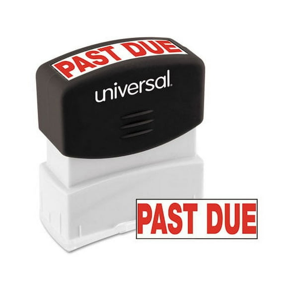 Message Stamp, Past Due, Pre-Inked One-Color, Red | Bundle of 2 Each