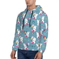 thumbnail image 3 of Haiem Rabbit And Rainbow Patterned Men's Hoodie with Kangaroo Pocket - Ideal Pullover Sweatshirt for Daily Wear, Travel, and Home-4X-Large, 3 of 7