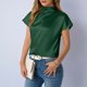 thumbnail image 5 of Camisetas de Manga Corta de Cuello Alto para Mujeres Moda Casual Primavera Cuello Redondo Medio Cuello Alto Hombro Izquierdo Plisado Superior, 5 of 6