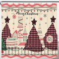 thumbnail image 1 of Charming Vintage Christmas Shower Curtain - Whimsical Winter Town Scene, 1 of 5
