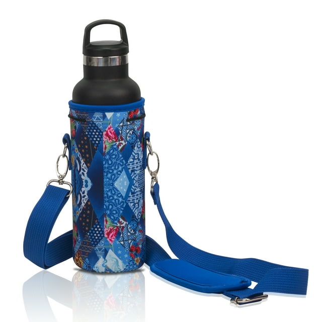 Made Easy Kit Neoprene Water Bottle Carrier Holder with Adjustable Shoulder Strap for Insulating & Carrying Water Container Canteen Flask Available in 5 Sizes