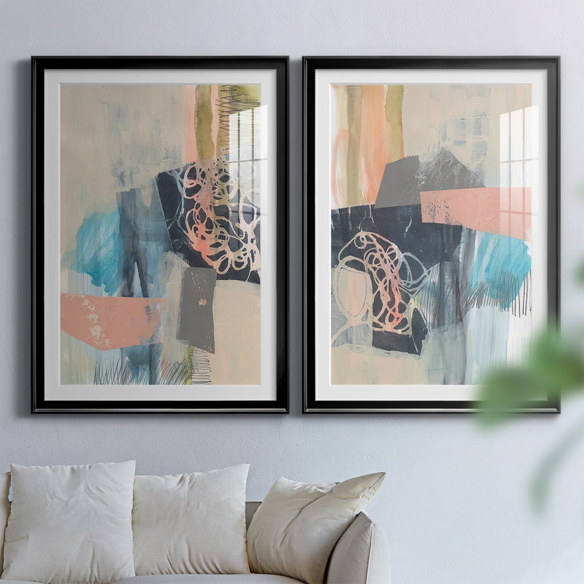 Wexford Home Reductive I Premium Framed Print, 22.5" x 30.5" - Ready to Hang, Black (Set of 2)
