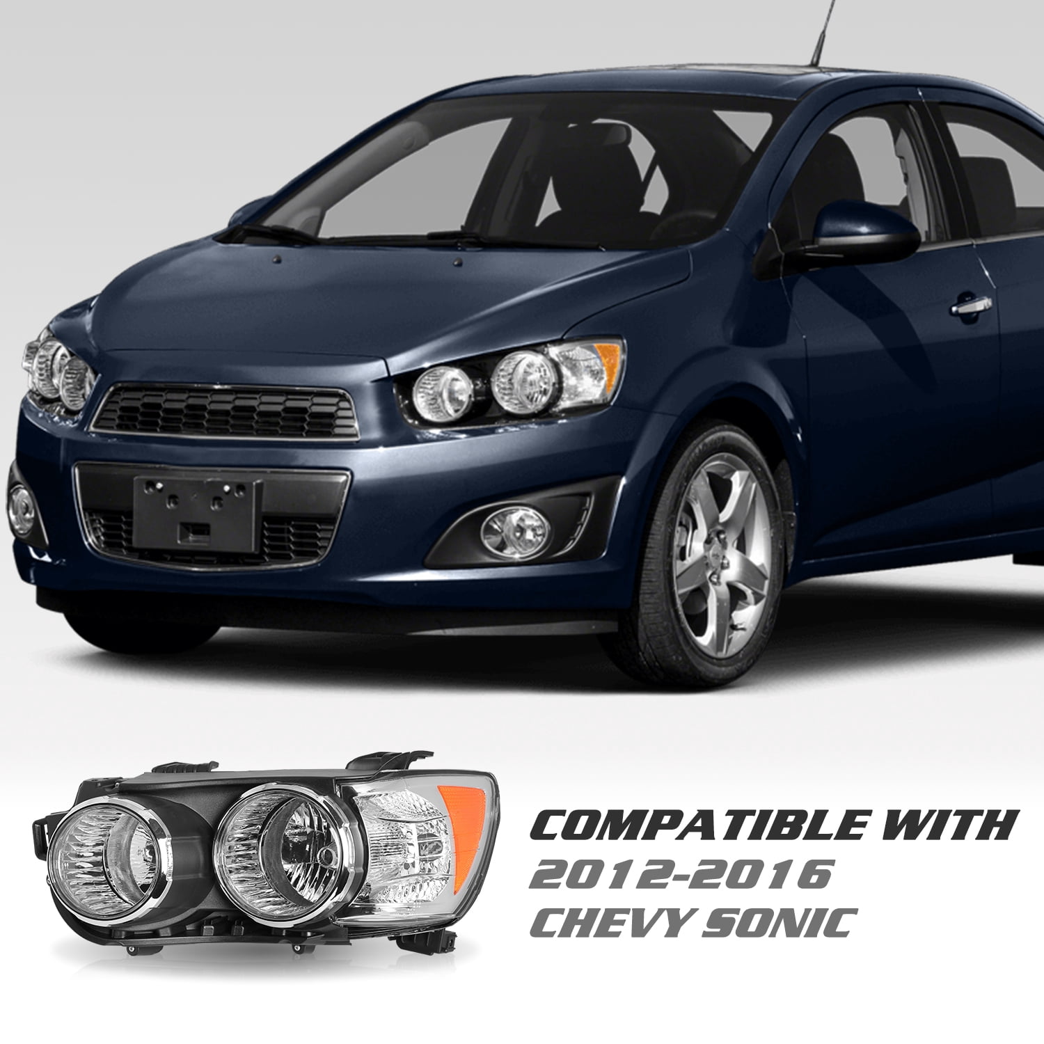 Headlight For 2012 2013 2014 2015 2016 Chevrolet Sonic Halogen Headlamp Assembly