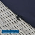 thumbnail image 4 of Lounge Chair, Sunbrella, Rattan, Wicker, Light Grey Gray Blue Navy, Modern Contemporary Urban Design, Outdoor Patio Balcony Cafe Bistro Garden Furniture Hotel Hospitality, 4 of 9
