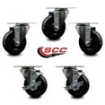 thumbnail image 2 of Avantco 178A4PCKIT5 4 Inch Replacement Caster Set with Brakes – Service Caster, 2 of 2