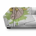 thumbnail image 3 of Sloth Soft Flannel Fleece Throw Blanket, Relax Life is Inspirational Illustration of Tropical Mammal on Tree Branch, Cozy Plush for Indoor and Outdoor Use, 60" x 80", Green Tan Yellow, by Ambesonne, 3 of 6
