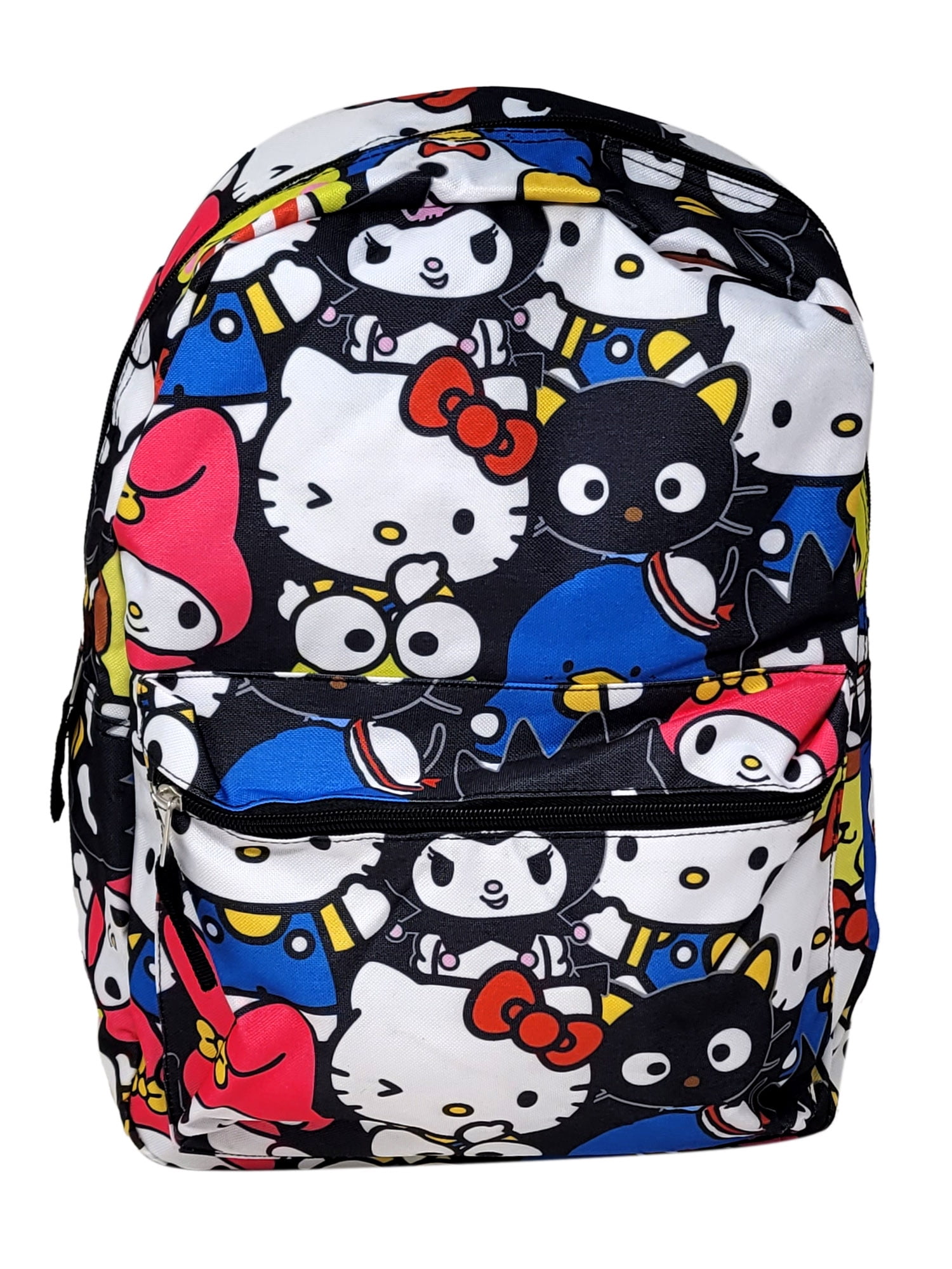 Hello Kitty Backpack 16" All-over Print Sanrio Keroppi Kuromi Melody Girl Black