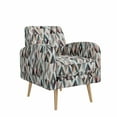 thumbnail image 2 of Homesvale Mindy Mid-Century Modern Armchair, Multi Red & Tan Prism Polyester Fabric, For Living Room, 2 of 7