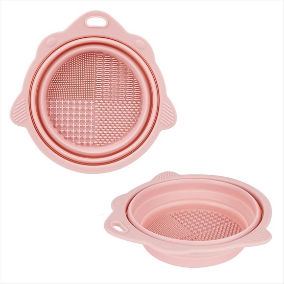 Limpiador de Pinceles Plegable, Paquete de 2, Vaso de Enjuague para Pintura Acrílica, Acuarela y Óleo, Color Rosa.