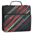 thumbnail image 5 of FORMRS Zipper Binder with Shoulder Strap 2-inch Ring 500 Sheet Capacity File Bag, Red Abstract Lines, 5 of 5