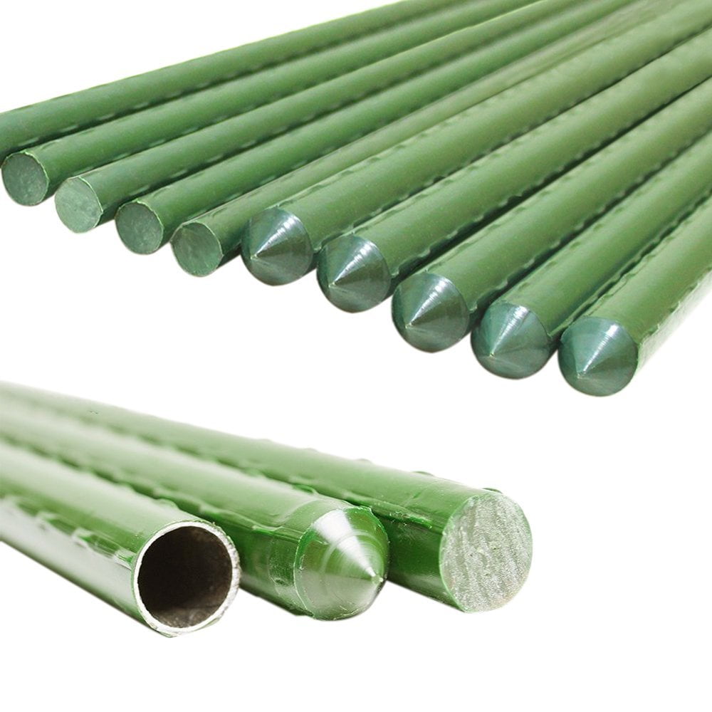 Sturdy Steel Garden Stakes 2Ft Plastic Coated Plant Stakes, 50Packs