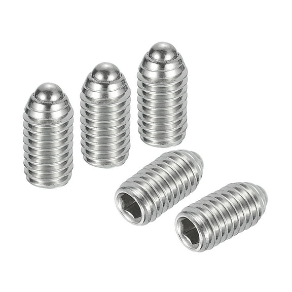 Ball Point Set Screws, M6 x 10mm 304 Stainless Steel Metric Spring Hex Socket Screw 15pack