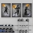 thumbnail image 2 of wall26 Framed Canvas Print Wall Art Set Neon Light Basketball Player Slam Dunk Sports &amp; Fitness Athletes Digital Art Pop Art Modern Portrait for Living Room, Bedroom, Office - 24"x36"x3, 2 of 5