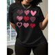 thumbnail image 1 of Valentine's Day Heart Print T-Shirt for Women - Casual Crew Neck, Short Sleeve Tee For Adult, Men, Women, Teen, Teenager, Adolescent, Youth, 1 of 6