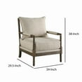 thumbnail image 5 of Cushioned Back Fabric Upholstered Spindle Accent Chair Beige and Brown - Saltoro Sherpi, 5 of 5