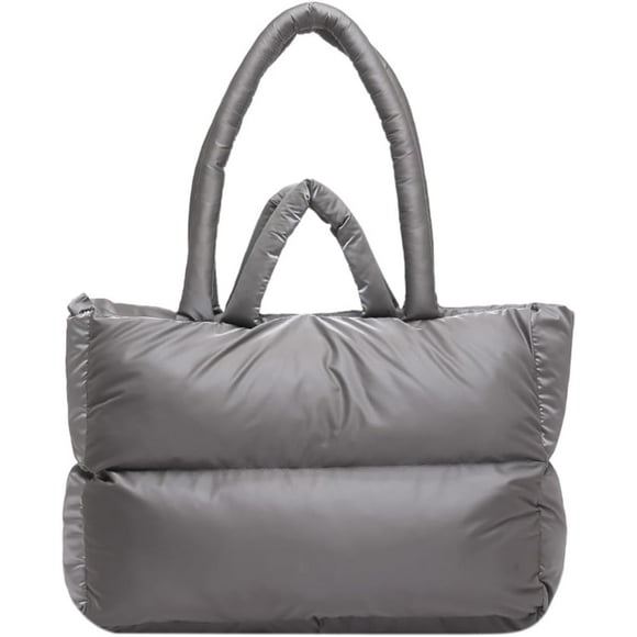 shiyou-Quilted Tote Bag, Puffer Tote Bag for Women, Puffy Bag, Medium Puff Shoulder Handbag for Travel, Work, Gym,Shop