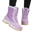 thumbnail image 3 of EHQJNJ Fuzzy Boots Snow Boots for Women Earlde Women Snow Boots Fashionable New Pattern Solid Color Simple Thickened Warmth Autumn and Winter Lace up Comfortable, 3 of 9