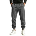 thumbnail image 2 of Vhkiploz Plus Size Taper Cuffes Trousers for Men's Solid Color Drawstring Daily Joggers Running Hiking Travel Pants, 2 of 9