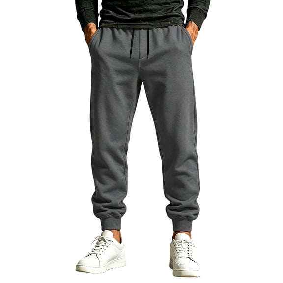 Guluxicc Men's Athletic Pants Loose Drawstring Elastic Waist Straight Leg Trousers with Pockets for Jogging Everyday Fall Winter