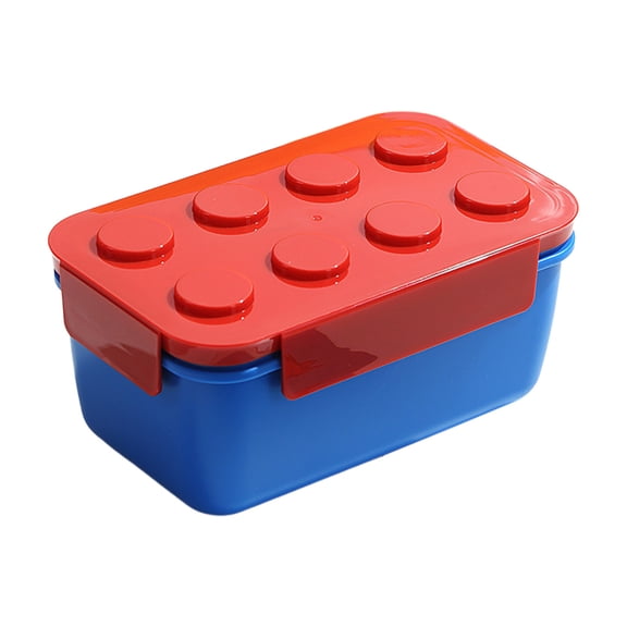 Product Category Closure Bags & Lids & Boxes - Building Block Lunch Container for DIY Lunchbox Reusable Bento with Play Microwave Safe and Portable