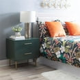 thumbnail image 2 of Allora Modern Two Drawer Wooden Nightstand with Two Drawers in Dark Green, 2 of 14