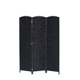 thumbnail image 2 of Legacy Decor 3 Panel Diamond Weave Fiber Room Divider, Black Color, 2 of 2