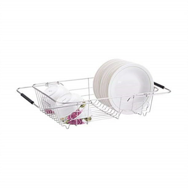 Expandable Dish Drying Rack,Over The Sink Adjustable Dish Drainer,Dish Rack in Sink or On