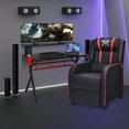 thumbnail image 2 of Costway Gaming Desk & Chair Set 48" Computer Desk & Massage Recliner Chair Black + Red, 2 of 3
