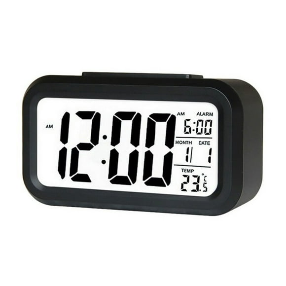 Alarm Clock Numérique Intelligent avec Bouton de Répétition de Date et de Température sur Horloge de Bureau Rectangulaire à Piles avec Veilleuse pour Chambre à Coucher Enfants Filles Garçons