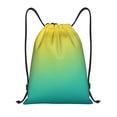 thumbnail image 1 of Saiise Teal To Yellow Gradient Pattern Sports Drawstring Backpack - String Swim Gym Bag with Wet Proof Pocket for Women&Men-Medium, 1 of 6
