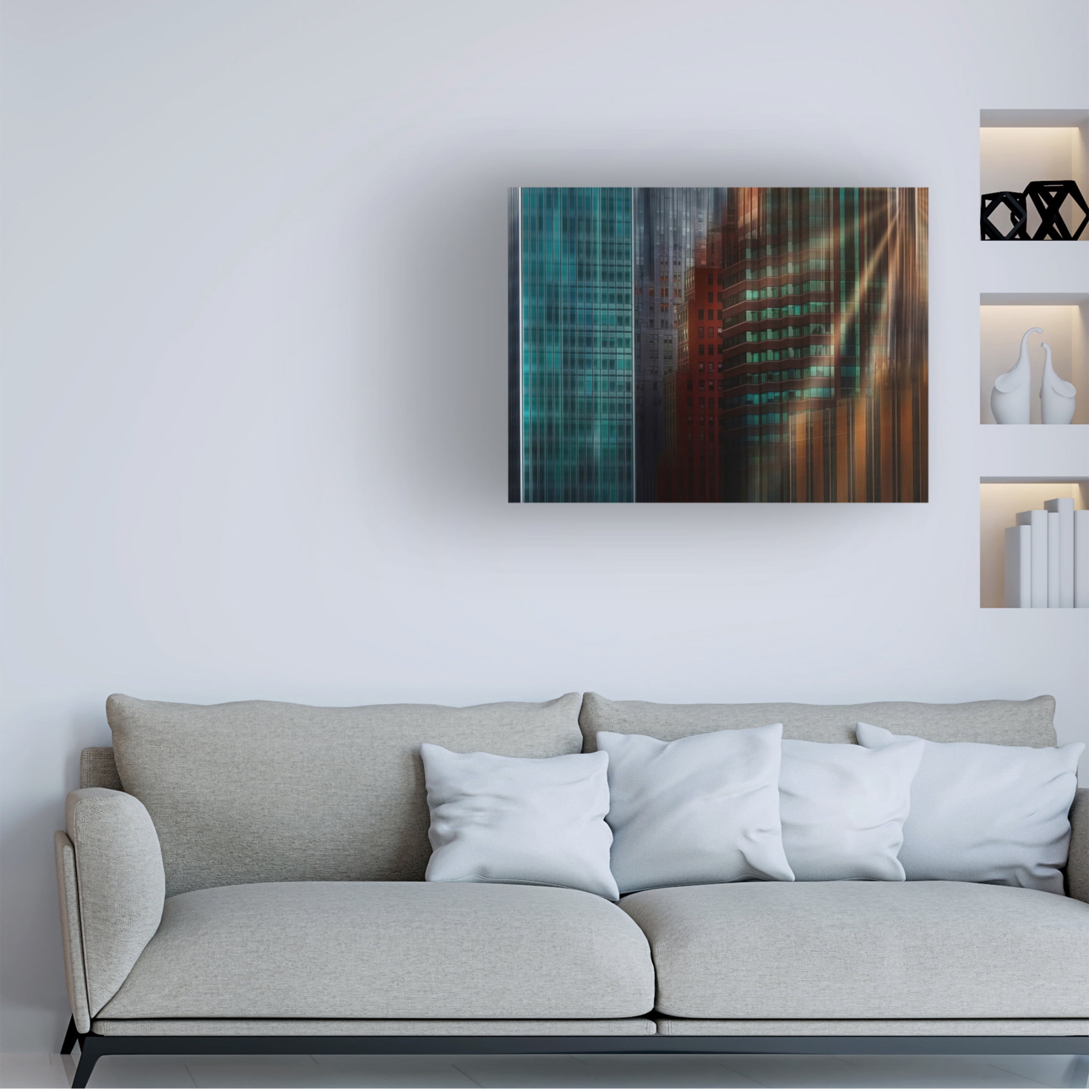 Canvas Wall Art - Roxana Labagnara 'Manhattan Way' Wall Art for Living Room, Bedroom, or Office Décor by Trademark Fine Art - 47 x 35 Inches