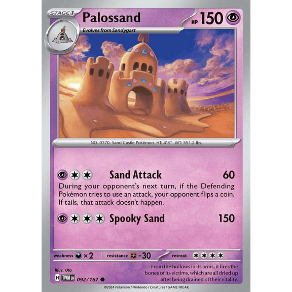Pokemon Scarlet & Violet Twilight Masquerade Common Palossand #92