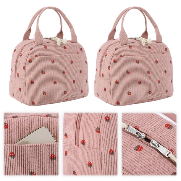 Almacenamiento Lonchera Almorzador Bag Strawberry/Daisy Pana para Acampar Picnic