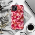 thumbnail image 6 of Pink Floral Phone Case with Red and Fuchsia Lily Design, Vibrant Botanical Aesthetic Protective Cover for iPhone 17 16 15 14 13 12 11 Plus Pro Max Mini, 6 of 6