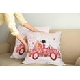 thumbnail image 2 of Ambesonne Cars Throw Pillow Cover 2 Pack, Girl on a Car Floral Box, 20", Pink Dark Coral Black, 2 of 7