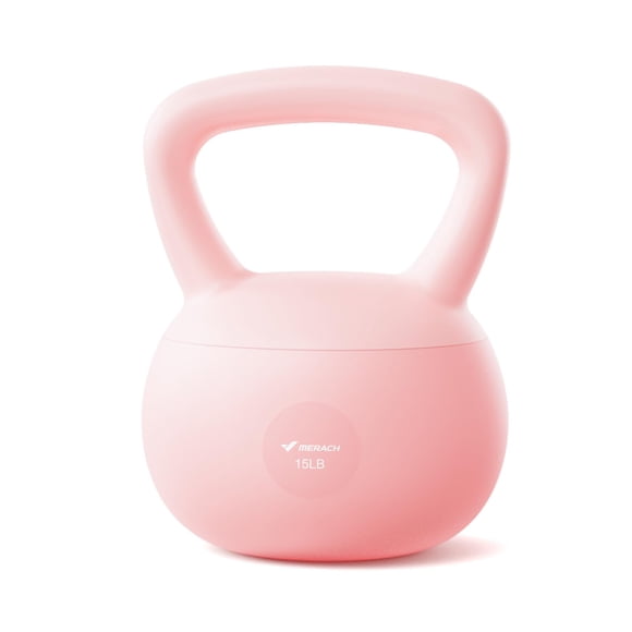 Kettlebell MERACH de 6,5 kg con mango suave antideslizante, rosa