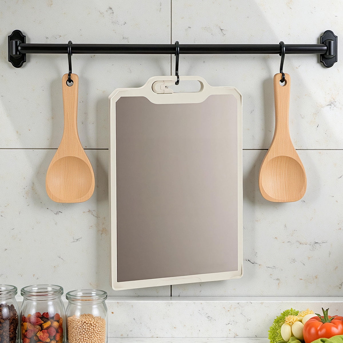 Titanium Cutting Board, 16" × 11" Double-Sided Chopping Board with PP Backing, Dishwasher Safe