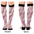 thumbnail image 4 of FORMRS Womens Knee High Socks Casual Long Thick Travel Daily Wear, 2 Pairs, Pink Brown Pattern, 4 of 6