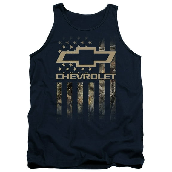 Chevrolet Camo Flag Adult Tank Top Navy