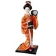 thumbnail image 2 of Muñeca de geisha japonesa pulgadas con trajes de kimono naranja sosteniendo un tambor juguetes coleccionables para exhibición en el hogar Zulema Muñeca japonesa kimono, 2 of 7