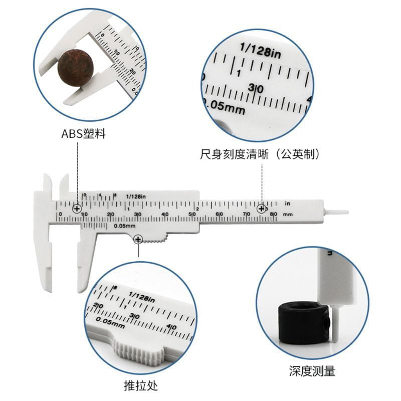 Vernier-Caliper Stainless Steel-Caliper 0-80mm Measuring Tools Double Ruler Scale Vernier Caliper Measuring Student Tool