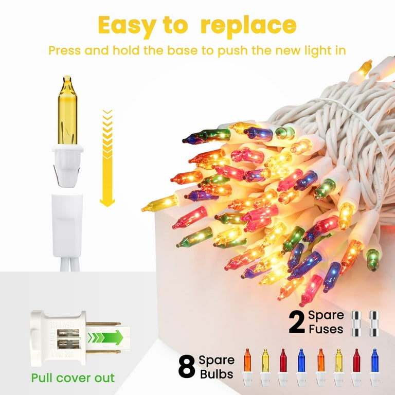 Philips 100ct christmas incandescent mini string lights multicolored twinkle outlet