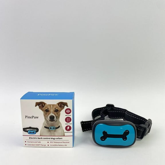 PinePaw Electric bark control dog collars,Dog Bark Collar - Rechargeable Smart Anti Barking Collar for Dogs - Waterproof No Shock Bark Collar
