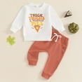 thumbnail image 2 of HCNTES Toddler Baby Boy Clothes Patchwork Waffle Sweatshirt Pullover Shirt Top Pants Infant Boy Fall Winter Outfit toddler boy winter clothes(White,2-3 Years), 2 of 9