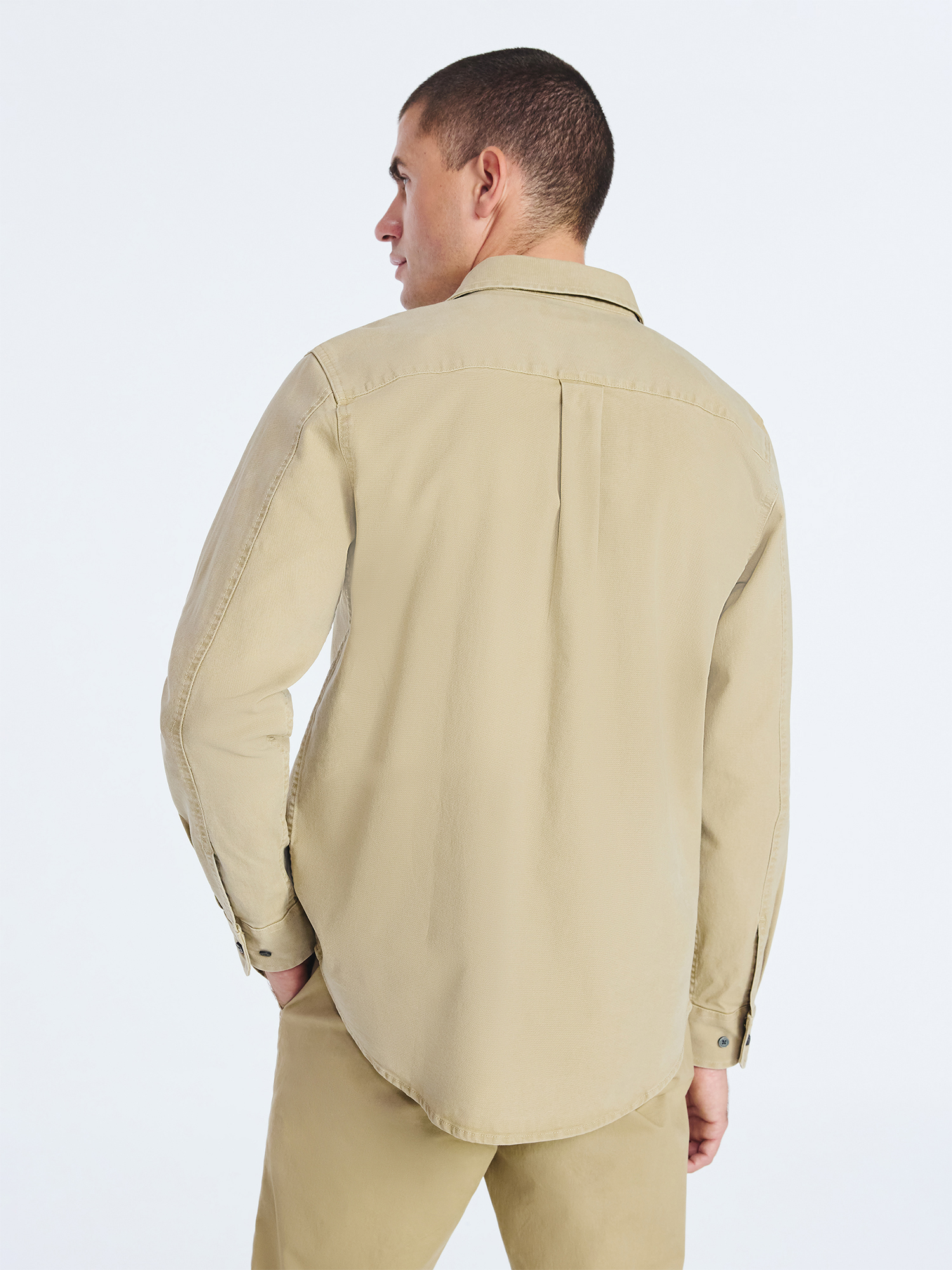 Free Assembly Men's Two Pocket Woven Shirt with Long Sleeves, Sizes S-3XL