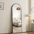 thumbnail image 2 of 59"x16" Arched Full Length Mirror Full Body Mirror Floor Mirror Standing Hanging or Leaning Wall,Black, 2 of 8
