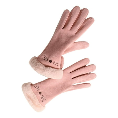 

Velvet Warm Gloves Thicken Screen Non-Slip Keep Winter N703 pink