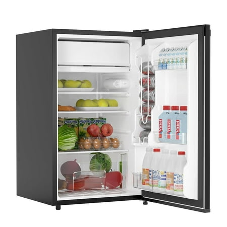 M optimized Mini Fridge with Freezer  4.3 Cu.Ft Single Door Refrigerator whit 7 Settings Temperature Adjustable and 3 Removeble Shelves  Low Noise  Refrigerator for Home  Office  Dorm  Garage or RV
