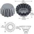 thumbnail image 2 of Molde para tarta de huevo, 10 piezas redondas antiadherentes para tarta de huevo, molde para tarta, tarta, pudín, tartaleta, molde para magdalenas, tazas para tarta Adepaton YQ-1374, 2 of 8